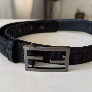 Authentic Fendi Zucca Belt Black Size 30/75 Unisex